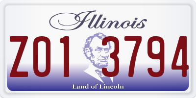 IL license plate Z013794