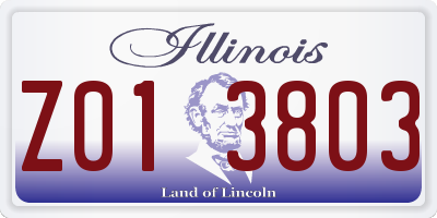 IL license plate Z013803