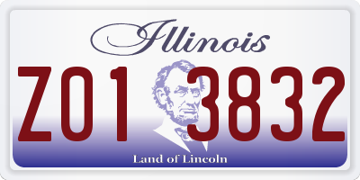 IL license plate Z013832