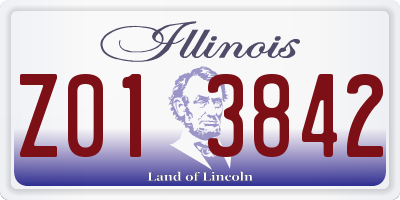 IL license plate Z013842