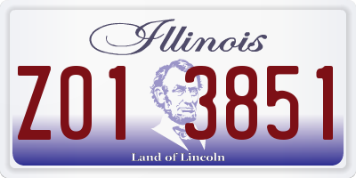IL license plate Z013851