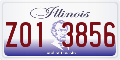 IL license plate Z013856