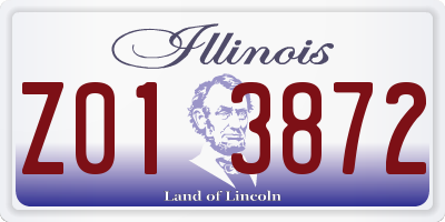 IL license plate Z013872