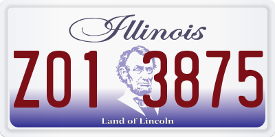 IL license plate Z013875