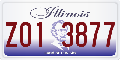 IL license plate Z013877