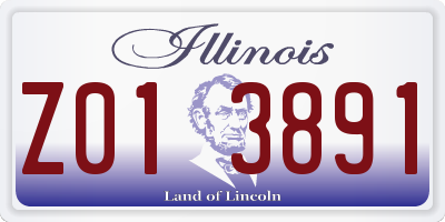 IL license plate Z013891
