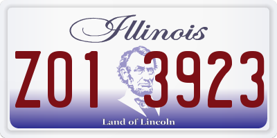 IL license plate Z013923