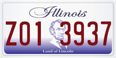 IL license plate Z013937