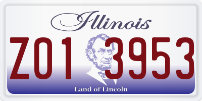 IL license plate Z013953