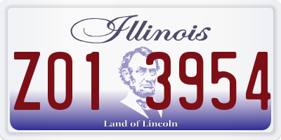 IL license plate Z013954