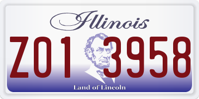 IL license plate Z013958