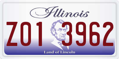 IL license plate Z013962