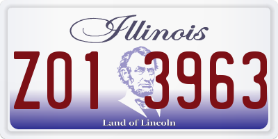 IL license plate Z013963