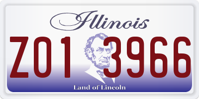 IL license plate Z013966