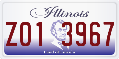 IL license plate Z013967