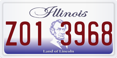 IL license plate Z013968