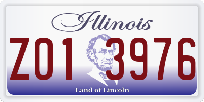IL license plate Z013976