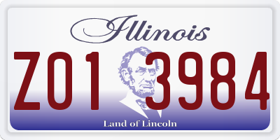 IL license plate Z013984