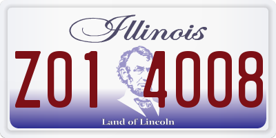 IL license plate Z014008