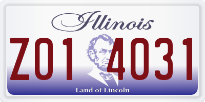 IL license plate Z014031