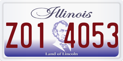 IL license plate Z014053