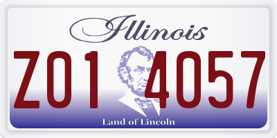 IL license plate Z014057