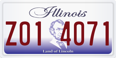 IL license plate Z014071