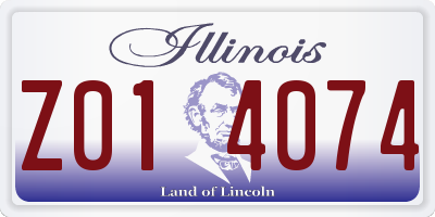 IL license plate Z014074