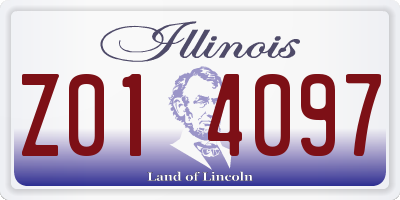 IL license plate Z014097