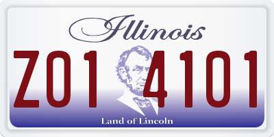 IL license plate Z014101