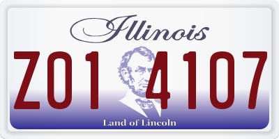 IL license plate Z014107
