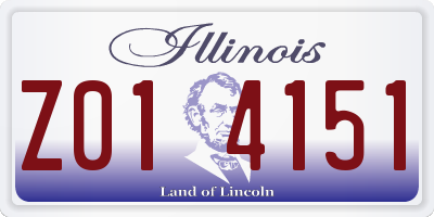 IL license plate Z014151