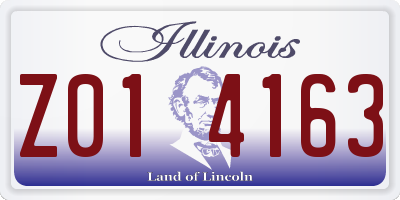 IL license plate Z014163