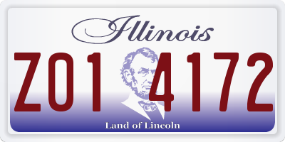 IL license plate Z014172