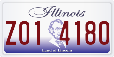 IL license plate Z014180