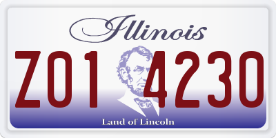 IL license plate Z014230