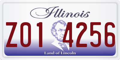 IL license plate Z014256