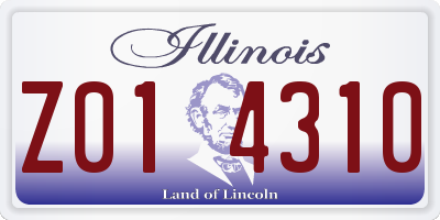 IL license plate Z014310