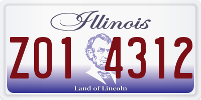 IL license plate Z014312