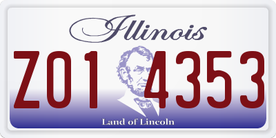 IL license plate Z014353