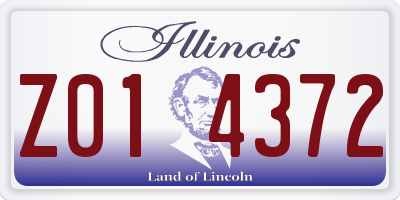 IL license plate Z014372