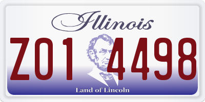 IL license plate Z014498
