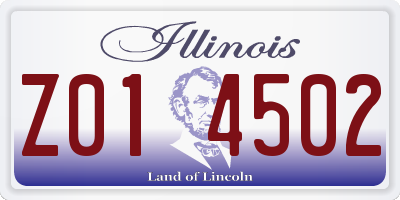 IL license plate Z014502