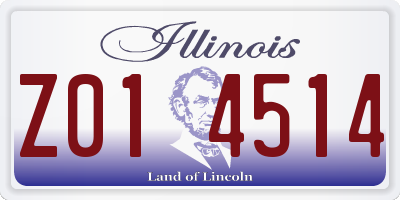 IL license plate Z014514