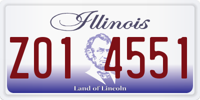 IL license plate Z014551