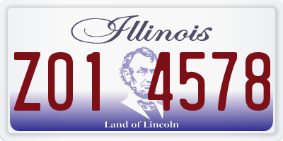 IL license plate Z014578
