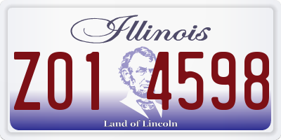 IL license plate Z014598