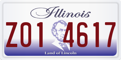 IL license plate Z014617