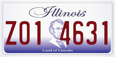 IL license plate Z014631