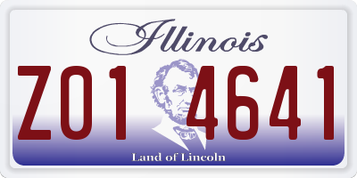IL license plate Z014641